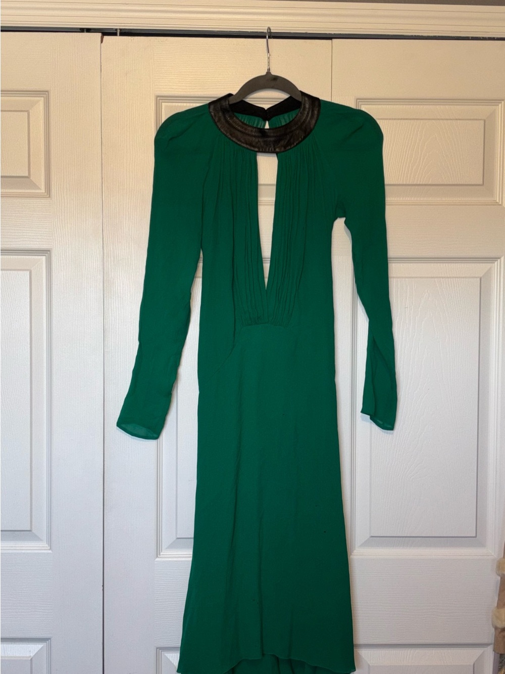 Gianni Versace Vintage Emerald Green Silk Dress | Made in Italy | IT 42 (US 6-8)